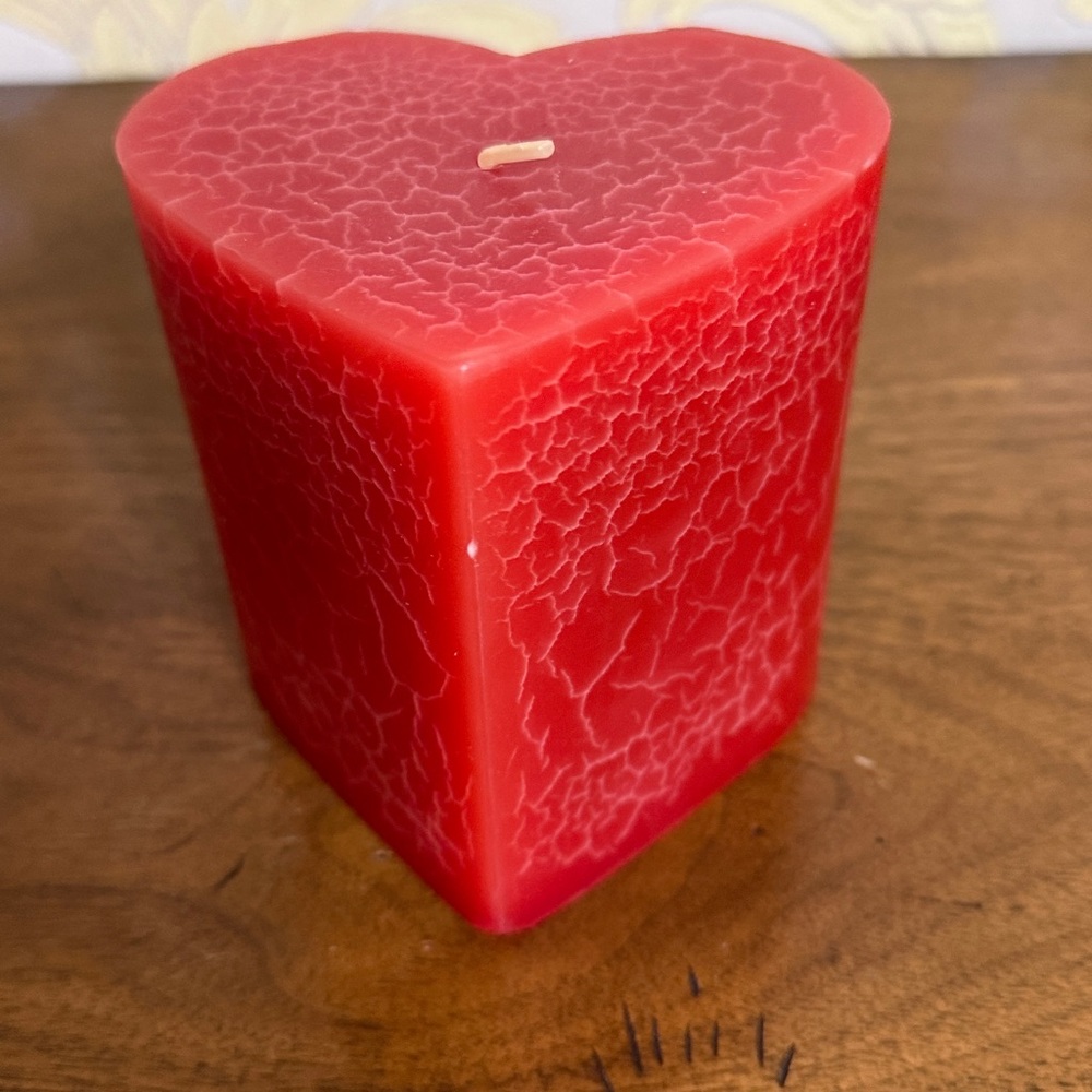 Longaberger heart shaped pillar candle.